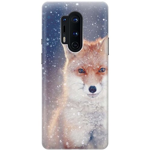 фото Cиликоновый чехол на oneplus 8 pro / ванплюс 8 про с принтом "лисица в снегопад" gosso