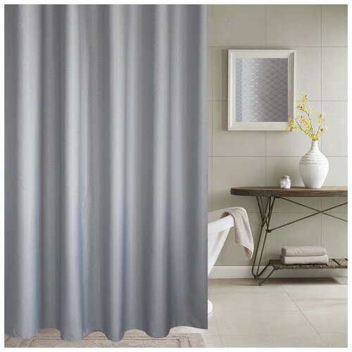 Штора для ванной Carnation Home Fashions Grace Jacquard Grey 200х200 см