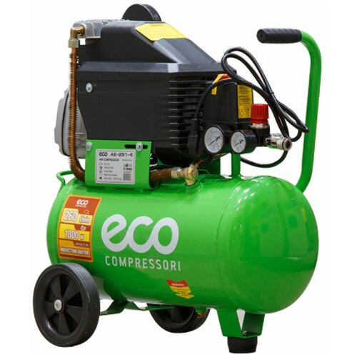 Компрессор масляный Eco AE 251-4, 24 л, 1.8 кВт компрессор масляный eco ae 2005 2 200 л 3 квт