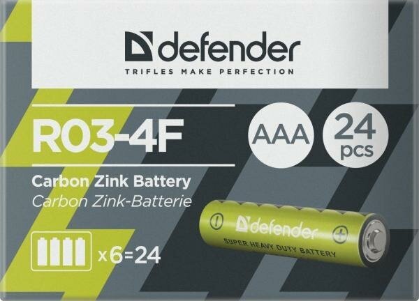 Батарейки Defender R03-4F AAA 4 шт 56101 - фото №10