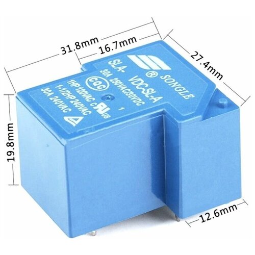 Реле SLA-05VDC-SL-A, 30А 5V