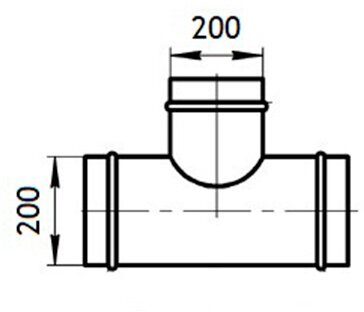 Тройник для круглых воздуховодов d200 мм 90° оцинкованный - фотография № 2