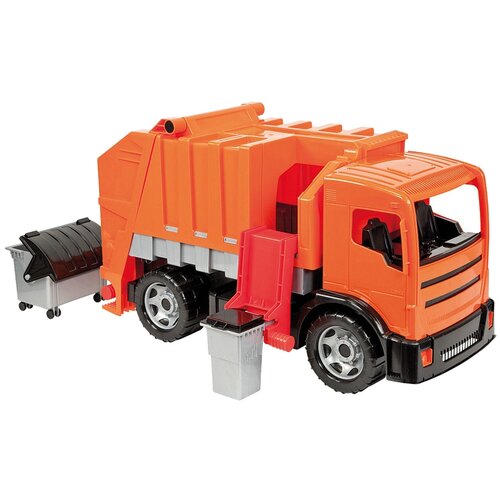 Мусоровоз ЛЕНА Powerful Giants (02166), 64.5 см, оранжевый мусоровоз lena powerful giants mercedes benz arocs 02165 71 см оранжевый серый