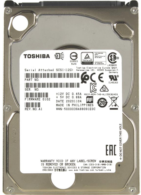 Жесткий диск Infortrend Toshiba Enterprise 2.5" SAS 12Gb/s HDD, 1.8TB, 10000RPM, 1 in 1 Packing 5YW