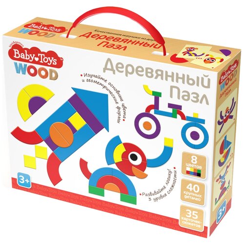 Пазл деревянный 40 элементов, Вaby Toys домино транспорт вaby toys