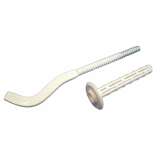 Кронштейн для радиатора штыревой плоский с дюбелем белый 7180 мм код 4011 ПрофСан упак6шт 1020₽