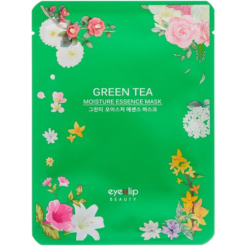 Eyenlip Moisture Essence Mask Green Tea тканевая маска с экстрактом зелёного чая, 25 г, 25 мл