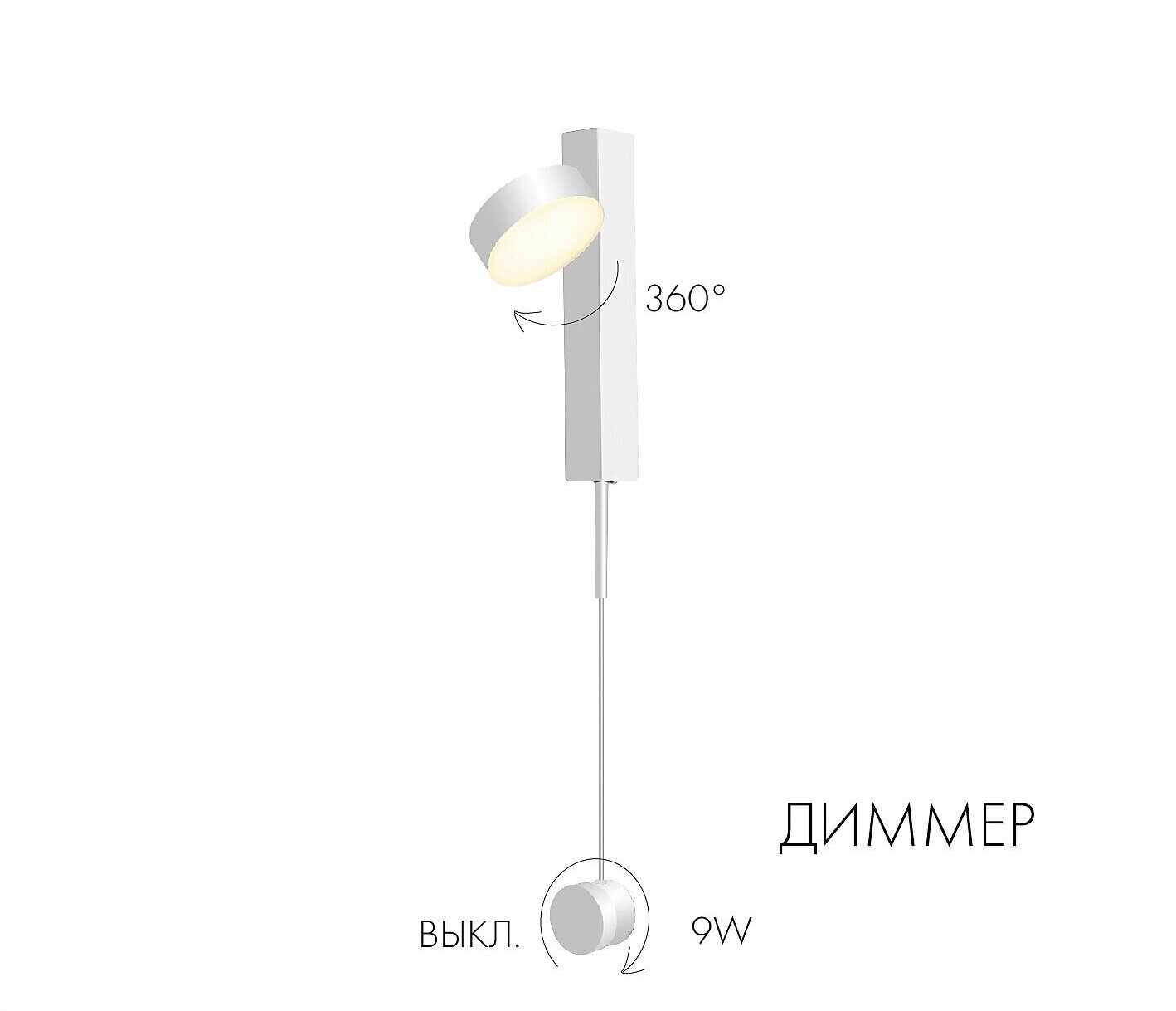 Настенный светильник KINK Light Винетта 08422,01, LED, 9Вт, кол-во ламп:1шт, Белый