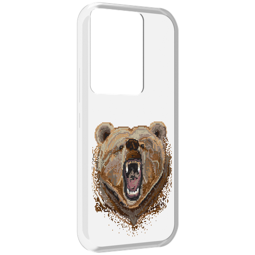 Чехол MyPads пиксельный медведь для Itel Vision 3 Plus / Itel P38 Pro задняя-панель-накладка-бампер