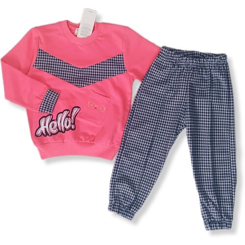Комплект одежды , джемпер и брюки, повседневный стиль, размер 6 лет, серый, розовый