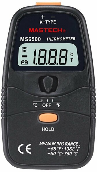 Цифровой термометр MASTECH MS6500 с термопарой в комплекте