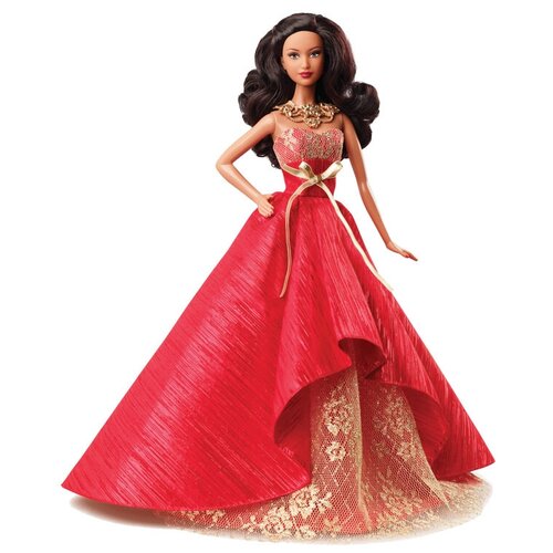 Кукла Barbie Праздничная 2014 Афроамериканка, 28 см, BDH14 barbie 2021 holiday brunette curly hair барби праздничная 2021 брюнетка с вьющимися волосами