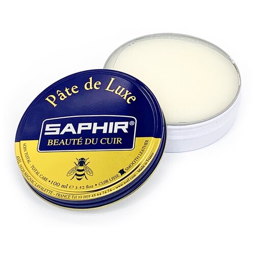 Крем банка 100 мл. для гладкой кожи Pate de luxe SAPHIR, цветной, железная банка. (02 нейтральный)