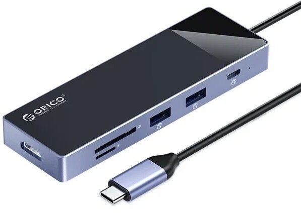 Разветвитель USB Orico Dm-10p, черный/серый .