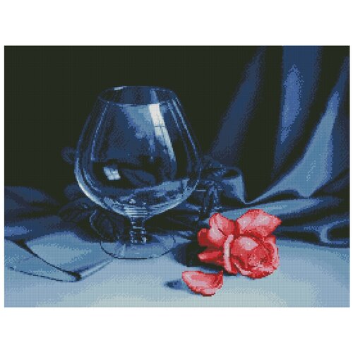 фото Картина стразами "бокал и роза" (аж-1050) алмазная живопись
