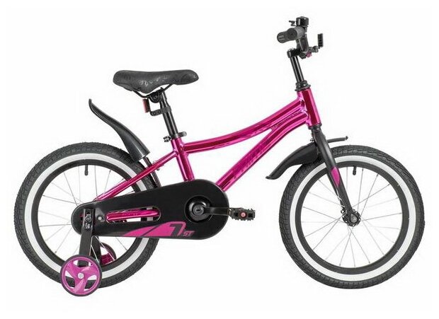 Велосипед NOVATRACK Prime городской (детский), рама 10.5", колеса 16", розовый металлик/черный, 11кг