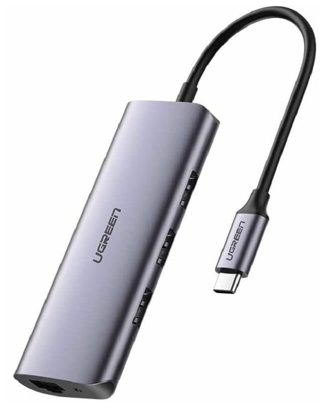 Разветвитель USB UGREEN 4 в 1  3 x USB 3.0 RJ45 (60718)