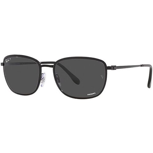 Солнцезащитные очки Ray-Ban, квадратные, оправа: металл, поляризационные, для мужчин, черный