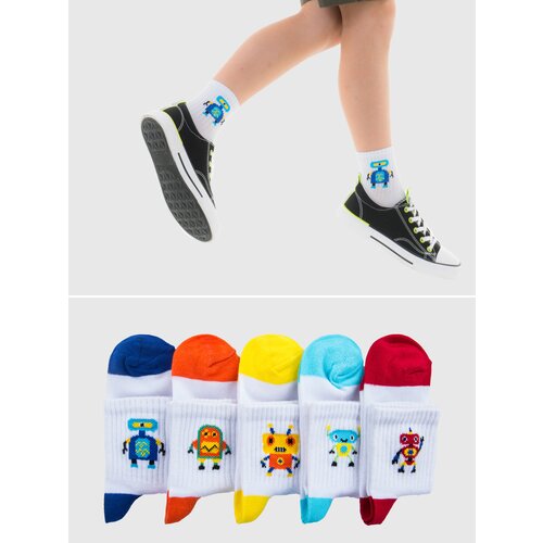 Носки QUTEX, 5 пар, размер 20-22, бирюзовый, синий