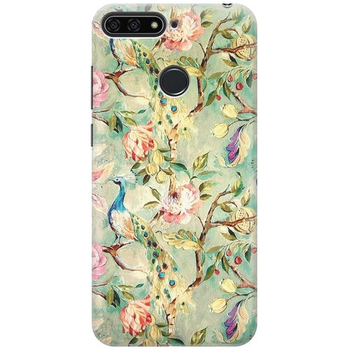 фото Cиликоновый чехол на honor 7c pro / huawei y7 pro (2018) / хонор 7с про / хуавей у7 про (2018) с принтом "винтажный цветочный паттерн" gosso