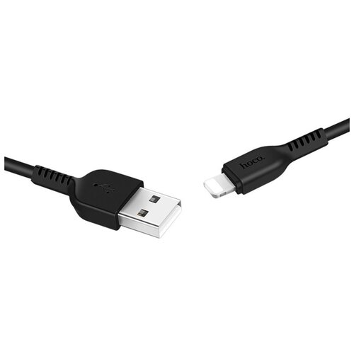 комплект кабелей usb hoco x20 flash для micro usb 2 0а длина 2 0м черный 2 шт Кабель USB 2.0 A (m) - Lightning (m) 2м Hoco X20 Flash - Черный