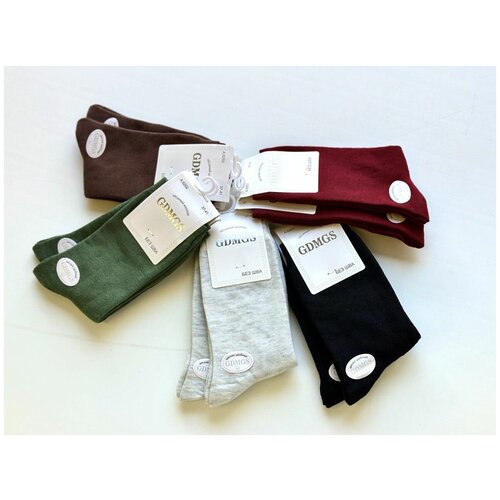 Носки GDMGS, 10 пар, размер 37-41, черный, бордовый, коричневый, белый, зеленый