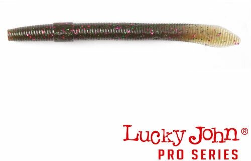 Силиконовая приманка мягкая съедобная Lucky John Pro Series Wacky Worm 5.4" 13.70 см S21 8 шт.