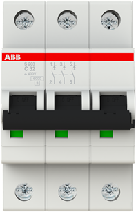 Автоматический выключатель ABB S203 C32 3П 6кА 2CDS253001R0324