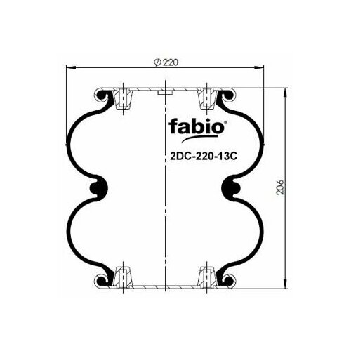 Пневмоподушка на ГАЗель FABIO двух секционная 2DC-220-13C