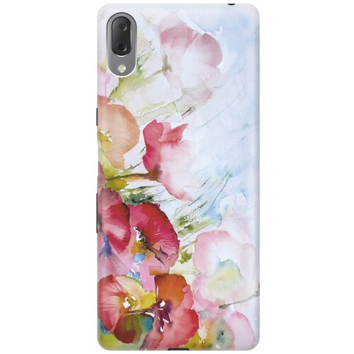 фото Gosso ультратонкий силиконовый чехол-накладка для sony xperia l3 с принтом "акварельные цветы"