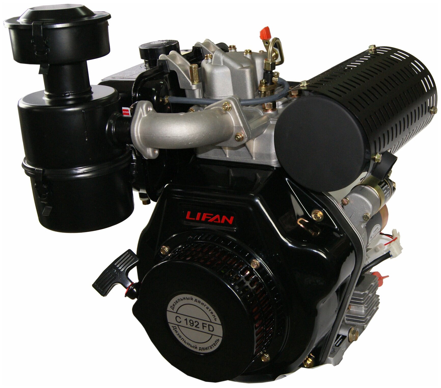 Двигатель LIFAN 12,5 л. с. с катушкой 7А C192FD (дизельный, эл. стартер, цилиндр. вал d=25мм)