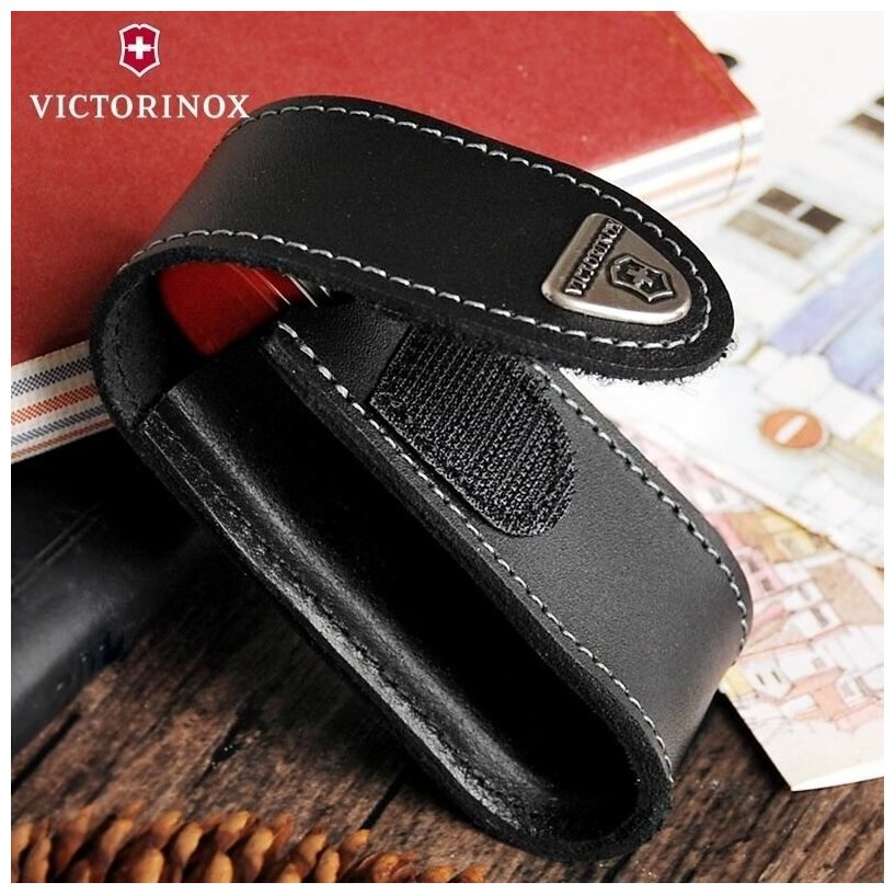 Чехол из нат.кожи Victorinox Leather Belt Pouch (4.0520.3) черный с застежкой на липучке без упаковк - фото №9