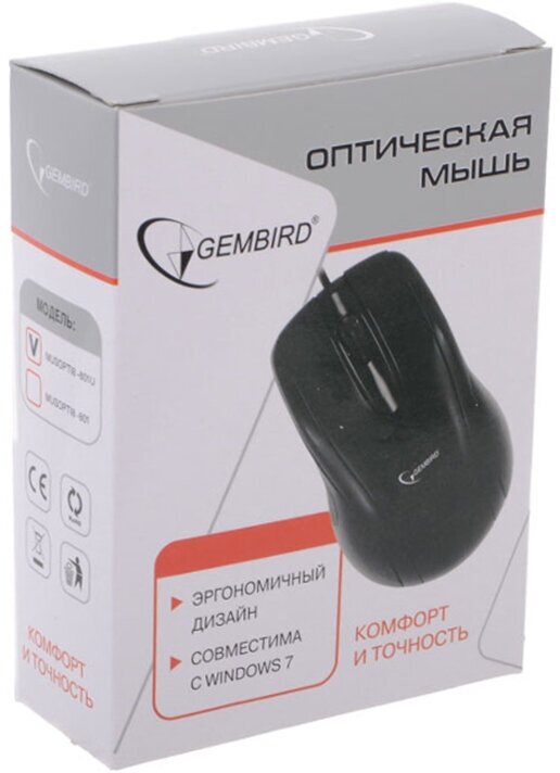 Мышь проводная Gembird MUSOPTI8-801U чёрный USB - фото №7