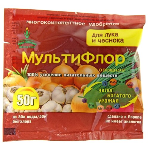 Удобрение МультиФлор овощное для лука и чеснока, 50 г