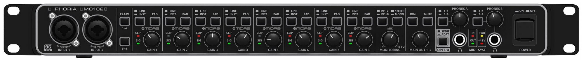 Behringer UMC1820  /MIDI , USB 2.0 ,18 /20  , 24/96