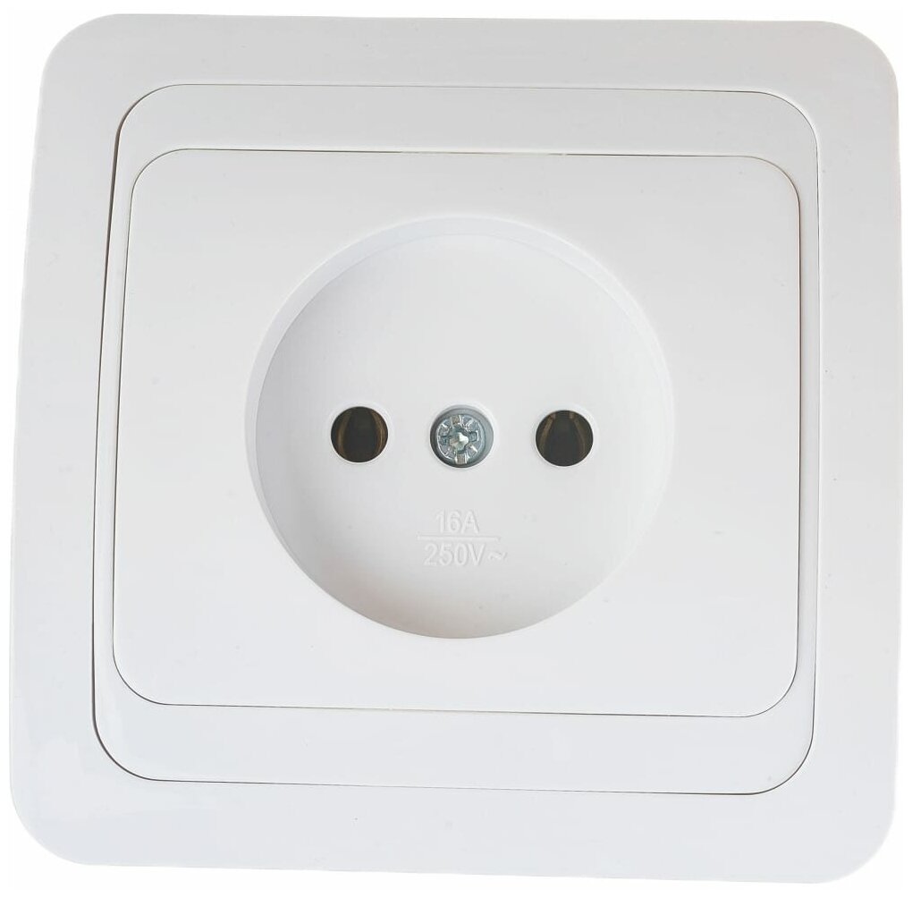 фото Розетка 1гн без заземления, скрытой установки, цвет: белый, степень защиты: IP20, CLASSICO 2022-W IN HOME