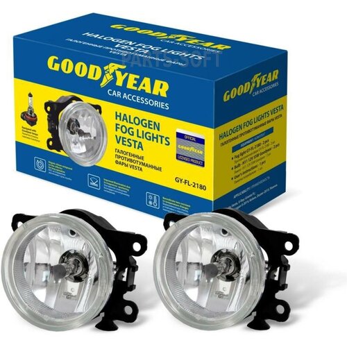 Gy019005 Фара Противотуманная Logan Ii 14--, Koleos, Duster 15--, Fluence, 2180 Vesta, Xray С Лампами 2шт GOODYEAR арт. GY019005