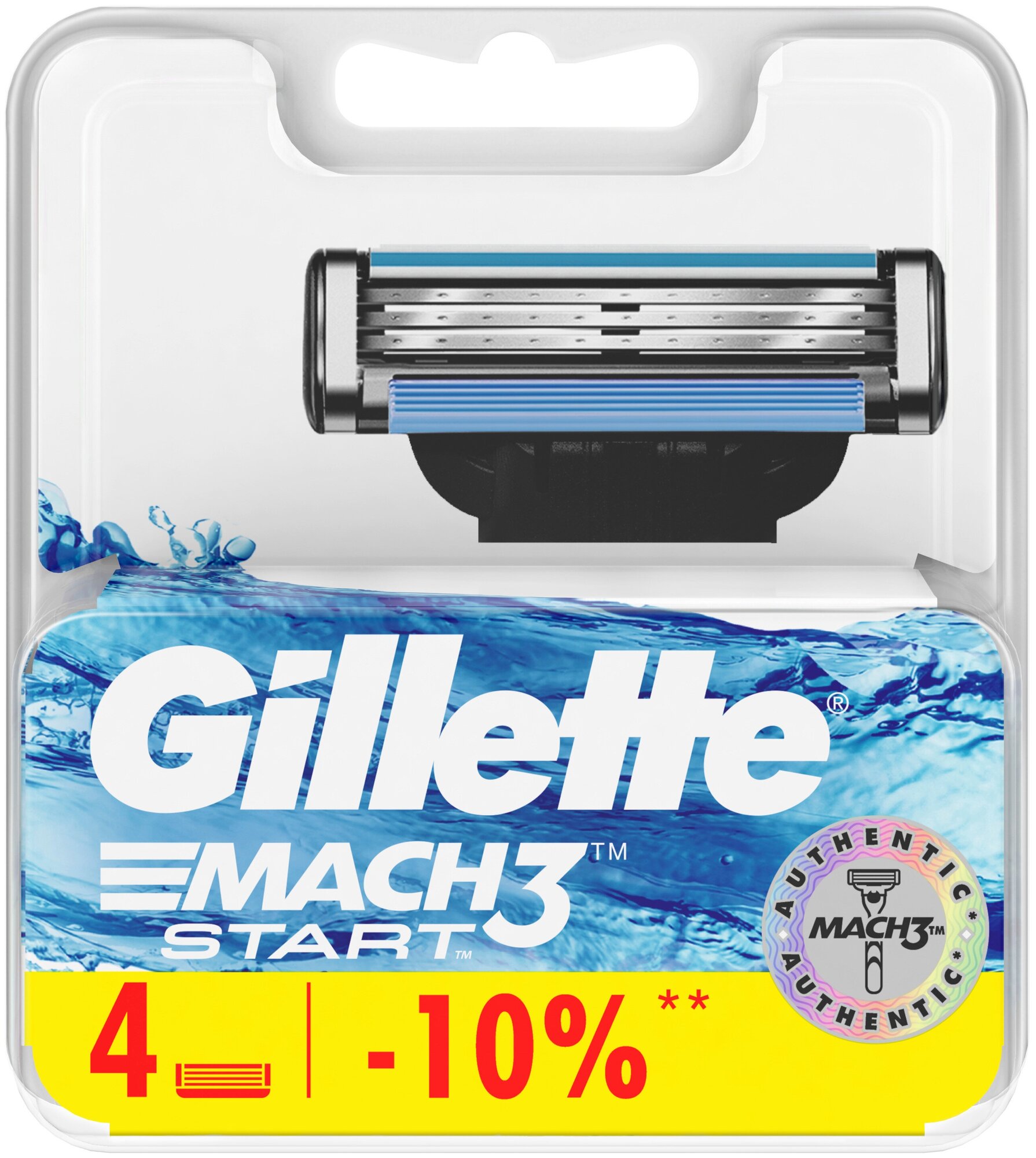 Gillette Mach3 Start Сменные кассеты для бритвы, 4 шт