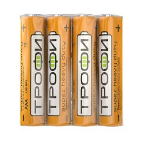 Батарейка ТРОФИ R03-4S, в упаковке: 4 шт. батарейка трофи r03 4s классика б0012907