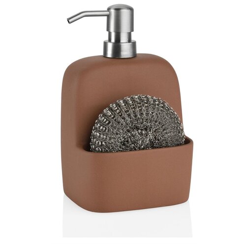 Andrea House Диспенсер для моющего средства с отделением для губки терракота