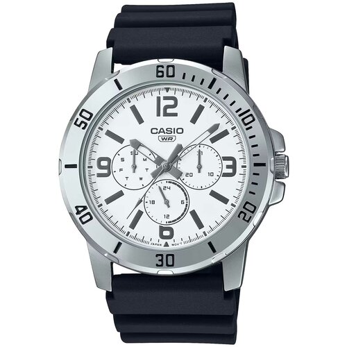 Наручные часы CASIO, черный, белый наручные часы casio mtp vd300 1budf