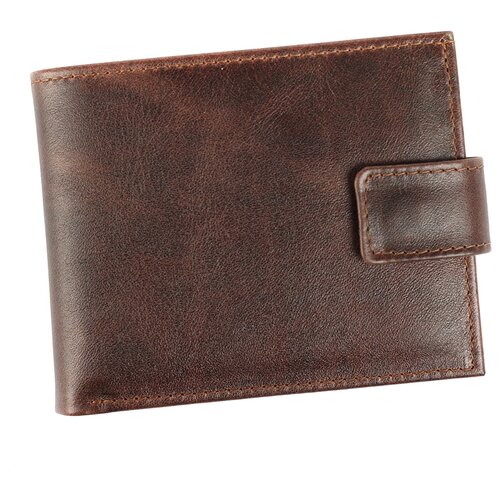 Кошелек из натуральной кожи / Кожаное портмоне / Бумажник из натуральной кожи / Монетница MARITE арт.604-045.1PA_EC/темно-коричневый.