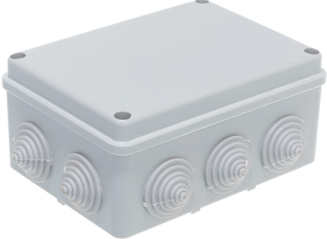 Коробка распределительная, гермовводы 10 шт цвет серый степень защиты IP44 размер 150x110x70 мм (комплект 1 шт)