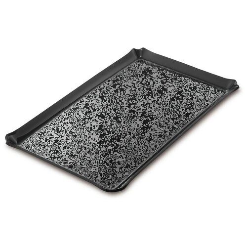 Черный акриловый поднос для кондитерских изделий 20x40 см. 7TFN022040BK- 6 шт.