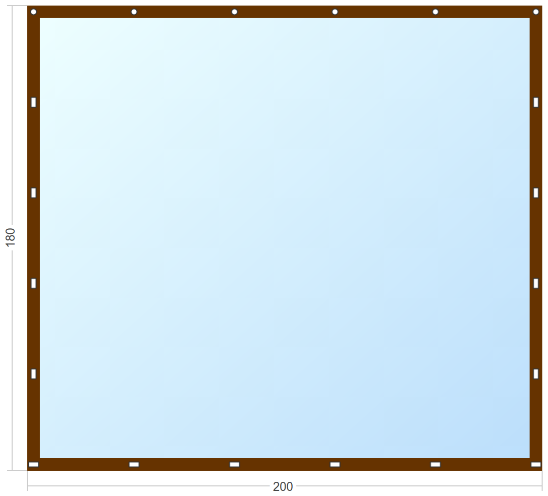 Мягкое окно Софтокна 200х180 см съемное, Скоба-ремешок, Прозрачная пленка 0,7мм, Коричневая окантовка, Комплект для установки - фотография № 2