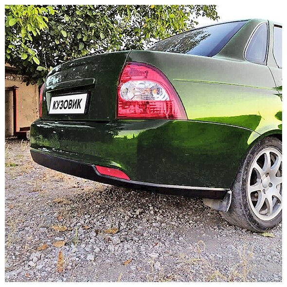 Бампер задний в цвет кузова Лада Приора 2 седан 381 - Кентавр - Тёмно-зелёный