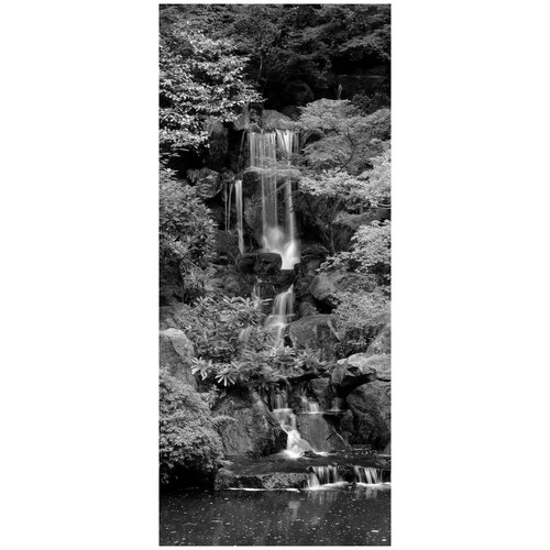 Самоклеящиеся фотообои Водопад 2, размер: 90x210 см, эффект: черно-белый