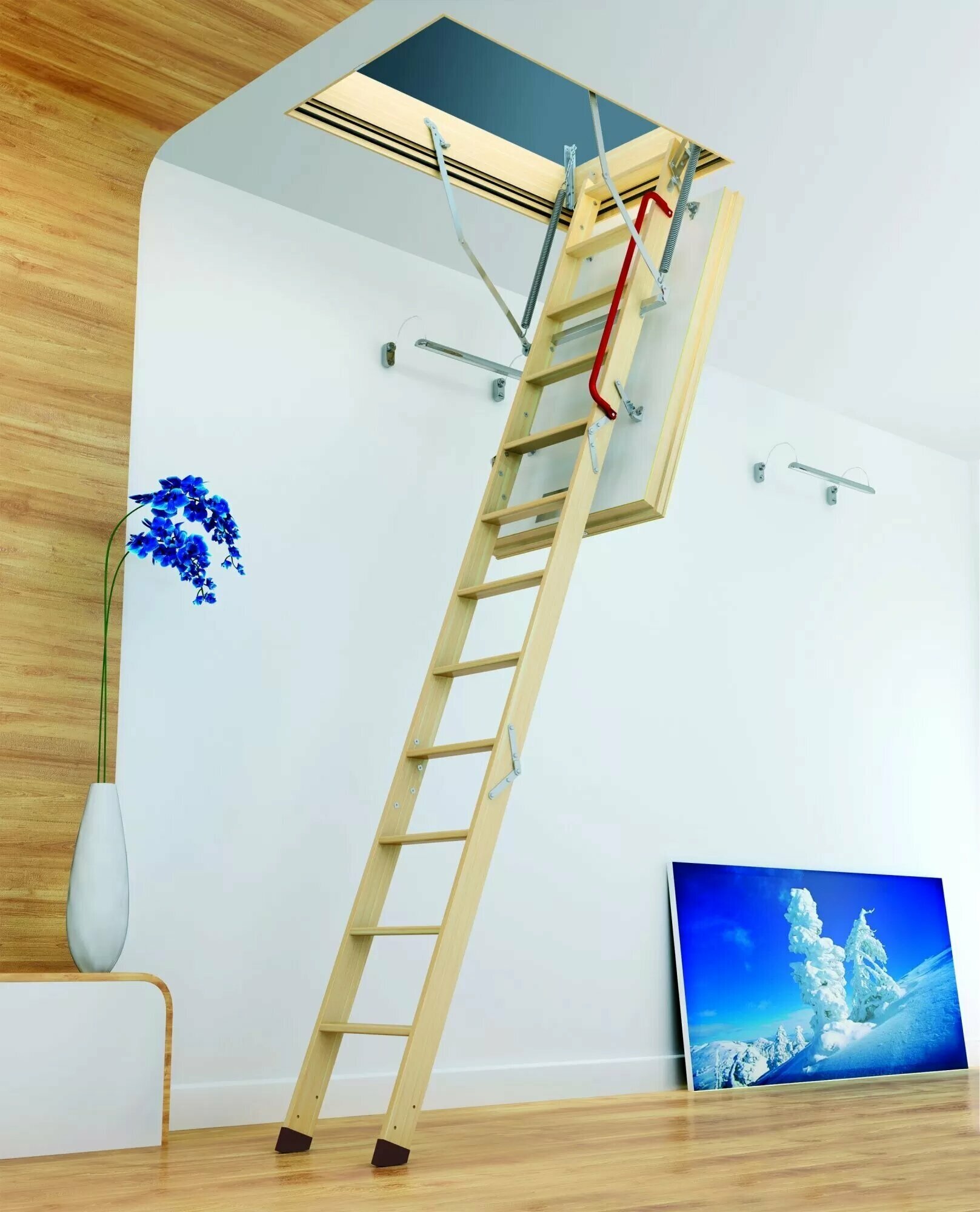 Суперэнергосберегающая чердачная лестница FAKRO LWT, 60х120х280 см, - фотография № 18