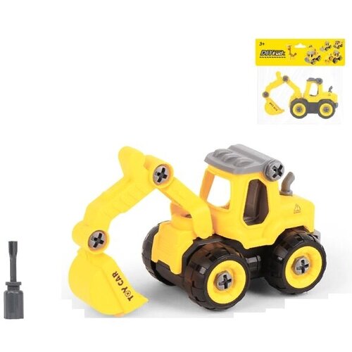 Детский пластиковый винтовой конструктор с отверткой для мальчика Экскаватор 17 см YH900A 406₽