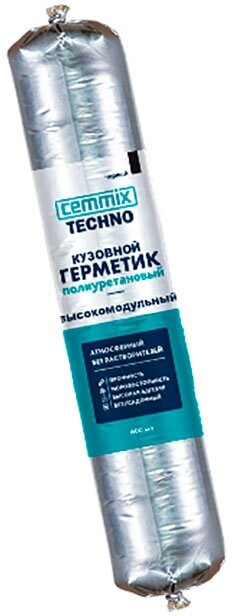 Герметик кузовной полиуретановый высокомодульный Cemmix (300мл) графит